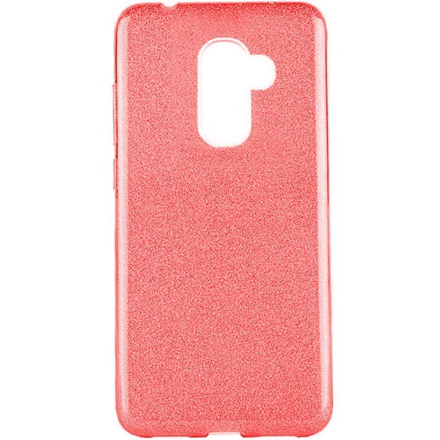 Силиконовый чехол Glitter Samsung Galaxy A6 Plus (2018) A605 (Красный)
