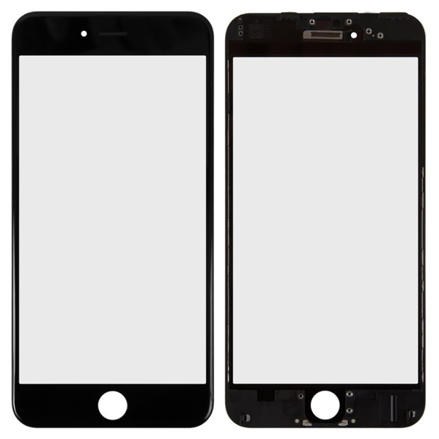 Защитное стекло для дисплея Apple iPhone 6 Plus Black + Frame + OCA (AAA)