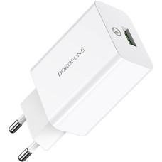 СЗУ-адаптер USB Borofone BA21A QC 3.0 18W (Белый)