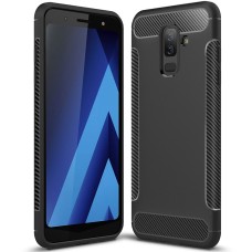 Силикон Soft Carbon Samsung Galaxy A6 Plus (2018) A605 (Чёрный)