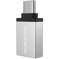 OTG-переходник Borofone BV3 (USB - Type-C) (Стальной) (Уценка) (1 Категория)