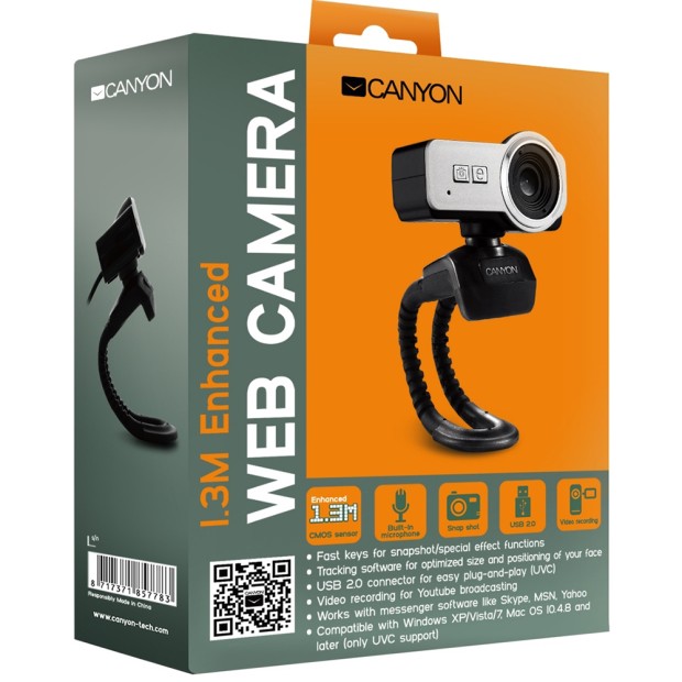 Веб-камера Canyon Webcam (Чёрно-серый)