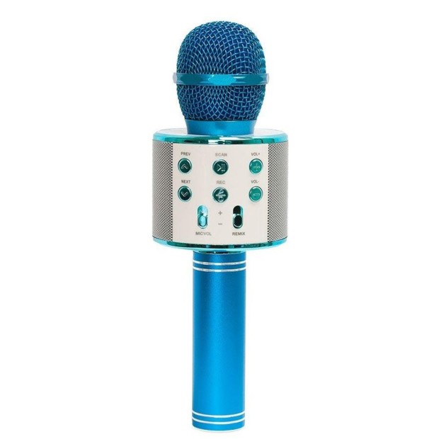 Микрофон-караоке Bluetooth WS-858 (Синий)