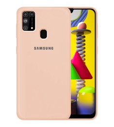 Силикон Original Round Case Logo Samsung Galaxy M31 (2020) (Пудровый)