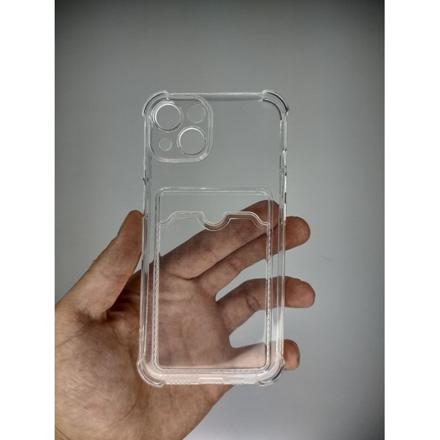 Силикон WS Card Case Apple iPhone 13 (Прозрачный)