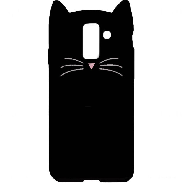 Силиконовый чехол Kitty Case Samsung Galaxy A6 Plus (2018) A605 (чёрный)