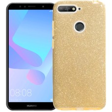 Силиконовый чехол Glitter Huawei Y6 (2018) / Y6 Prime 2018 / Honor 7a Pro (Золотой)