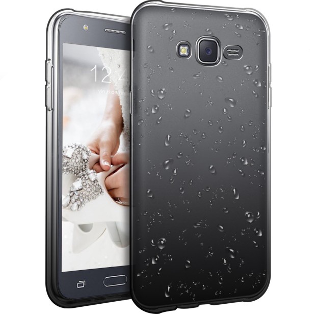Силікон Rain Gradient Samsung Galaxy J7 (2015) J700 (Чорно-сірий)