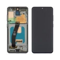 Дисплей для Samsung G980 Galaxy S20 с чёрным тачскрином и серебристой корпусной рамкой OLED