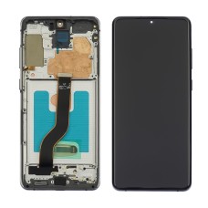 Дисплей для Samsung G985 Galaxy S20 Plus с чёрным тачскрином и серебристой корпусной рамкой OLED
