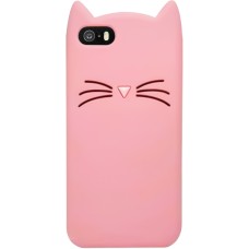 Силикон Kitty Case Apple iPhone 5 / 5s / SE (Розовый)