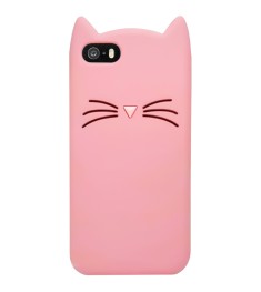 Силикон Kitty Case Apple iPhone 5 / 5s / SE (Розовый)