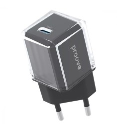 Чорний зарядний пристрій Proove Pure GaN 30W з одним портом Type-C (модель WCPU3..
