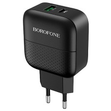 СЗУ-адаптер USB Borofone BA46A Premium PD + QC3.0 (Чёрный)