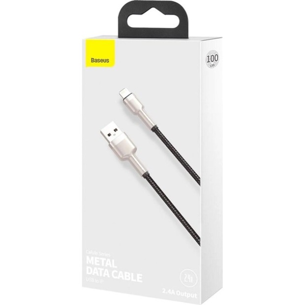 USB-кабель Baseus Cafule Metal 2.4A (1m) (Lightning) (Чёрный) CALJK-A01
