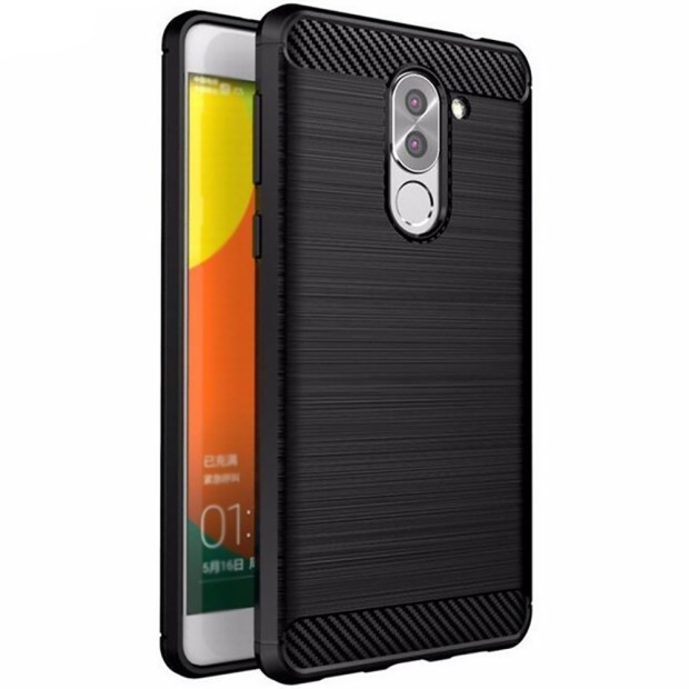 Силиконовый чехол Polished Carbon Huawei GR5 2017 (черный)