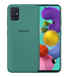 Силикон Original Round Case Logo Samsung Galaxy A51 (2020) (Тёмно-зелёный)