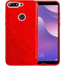 Силикон Glitter Huawei Y7 (2018) / Y7 Prime (2018) / Honor 7C Pro (Красный)