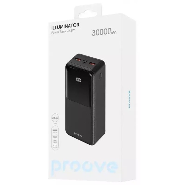 PowerBank Proove Illuminator 22.5W 30000mAh (Black)