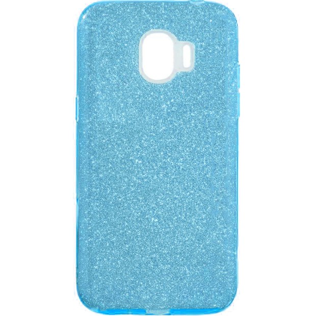 Силиконовый чехол Glitter Samsung J2 (2018) J250 (синий)