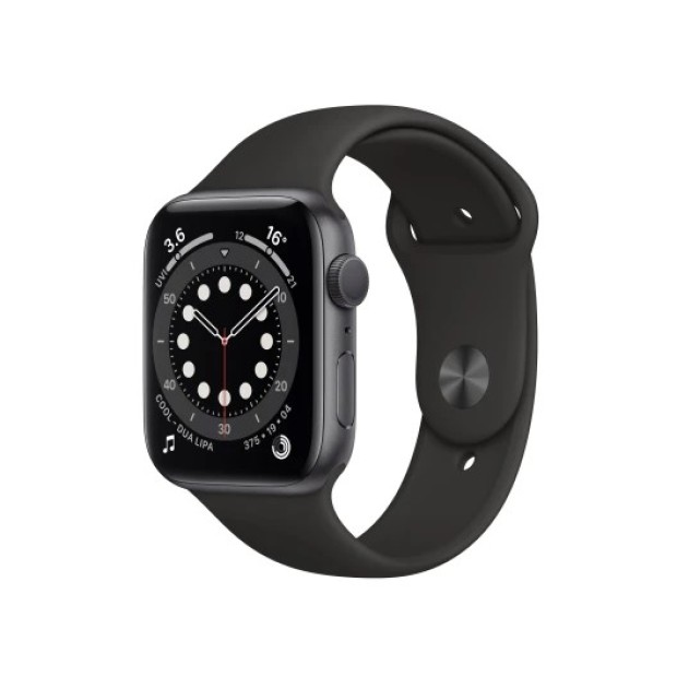 Смарт-часы Apple Watch Series 6 44mm (Black Case) (Black Sport Band) (Grade A) 85% Б/У O