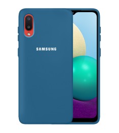 Силикон Original 360 Case Logo Samsung Galaxy A02 (2021) (Кобальт)