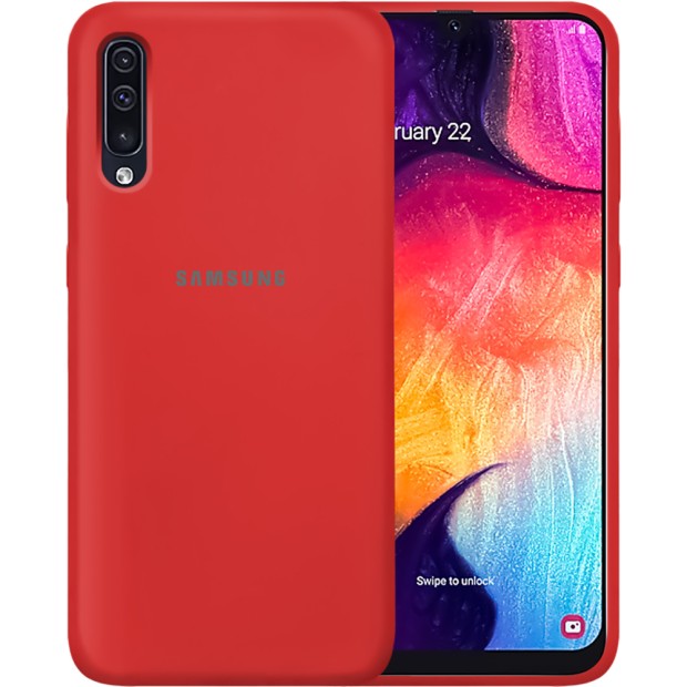 Силикон Original Case Samsung Galaxy A30s / A50 / A50s (2019) (Темно-красный) (уценка) 3 категория