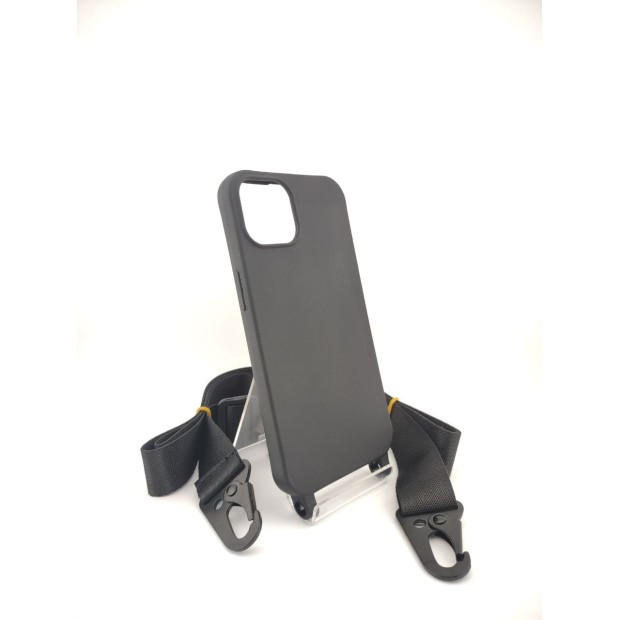 Чехол Silicone Case Shoulder Strap Apple iPhone 13 (Black)