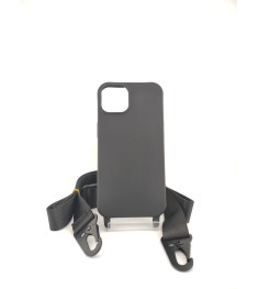 Чехол Silicone Case Shoulder Strap Apple iPhone 13 (Black)