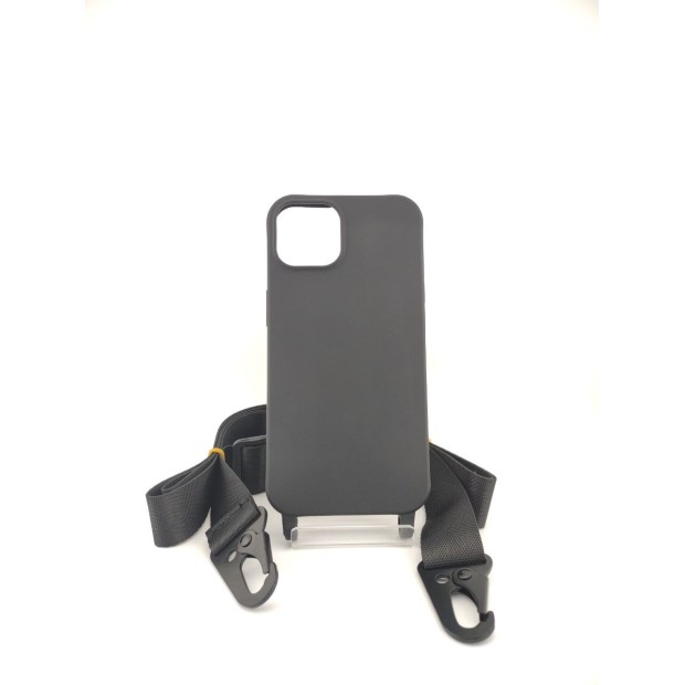 Чехол Silicone Case Shoulder Strap Apple iPhone 13 (Black)