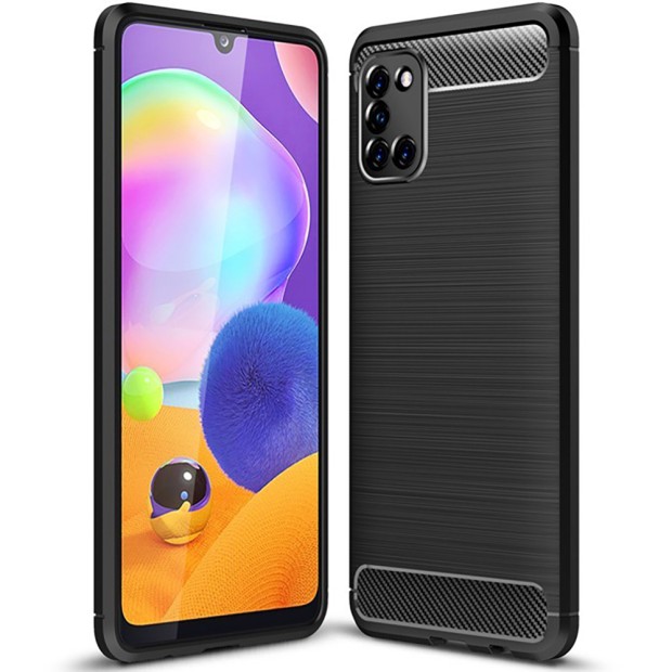 Силикон Polished Carbon Samsung Galaxy A31 (2020) (Чёрный)