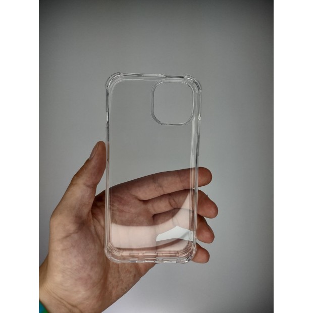 Чехол силиконовый 6D Apple iPhone 15 (Прозрачный)