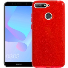 Силиконовый чехол Glitter Huawei Y6 (2018) / Y6 Prime 2018 / Honor 7a Pro (Красный)