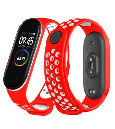 Ремешок Sport Xiaomi Mi Band 3 / Mi Band 4 (Красно-белый)