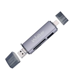 Переходник Card Reader WALKER WCD-83 6in1 (USB2.0/MicroUSB/Type-C to SD/USB3.0/M..