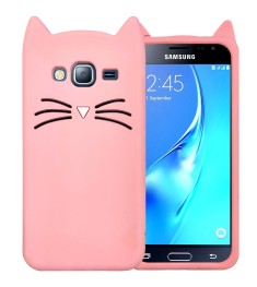 Силикон Kitty Case Samsung Galaxy J3 (2016) J320 (Розовый)