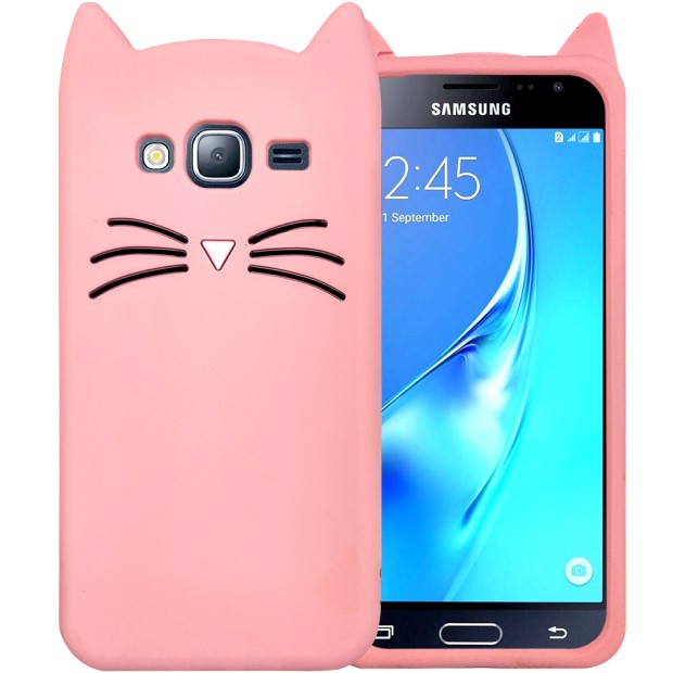 Силикон Kitty Case Samsung Galaxy J3 (2016) J320 (Розовый)