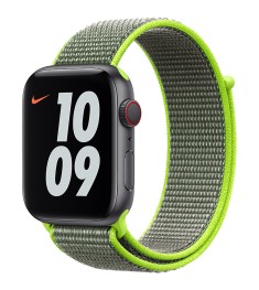 Ремешок Nylon Apple Watch 42 / 44 mm (Салатово-серый)