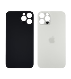 Заднее стекло корпуса для Apple iPhone 12 Pro Silver (белое) (Big hole)