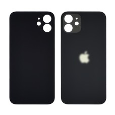 Заднее стекло корпуса для Apple iPhone 12 Black (чёрное) (Big hole)