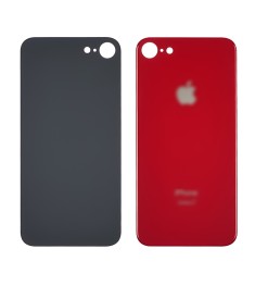 Заднее стекло корпуса для Apple iPhone 8 Red (красное) (Big hole)