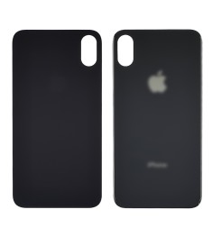 Заднее стекло корпуса для Apple iPhone X Space Gray (серое) (Big hole)