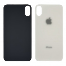 Заднее стекло корпуса для Apple iPhone X White (белое) (Big hole)