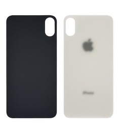 Заднее стекло корпуса для Apple iPhone X White (белое) (Big hole)