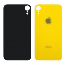 Заднее стекло корпуса для Apple iPhone XR Yellow (жёлтое) (Big hole)