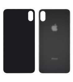 Заднее стекло корпуса для Apple iPhone XS Max Space Gray (серое) (Big hole)