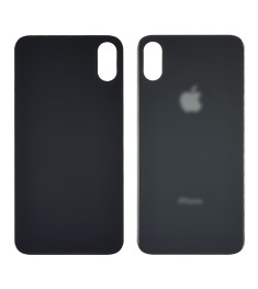 Заднее стекло корпуса для Apple iPhone XS Space Gray (серое) (Big hole)
