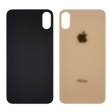 Заднее стекло корпуса для Apple iPhone XS Gold (золотистое) (Big hole)