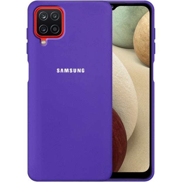 Силикон Original 360 Case Logo Samsung Galaxy A12 (2020) (Фиолетовый)