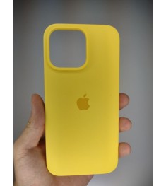 Силикон Original Round Case Apple iPhone 15 Pro Max (13) Yellow